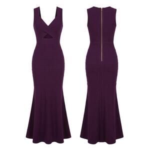 Emerald Sundae Purple Bandage Cutout Mermaid Dress Small NWT